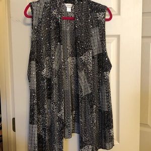Black, and silver sleeveless cover up